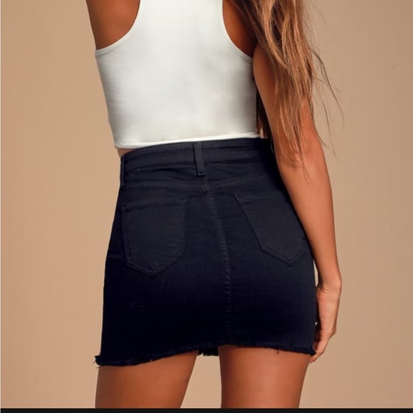 Lulu’s O2 Black Denim Mini Skirt - Picture 4 of 8